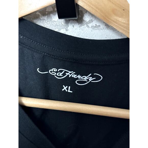 Ed Hardy Babydoll Shirt Boxy Fit Size XL Y2K - Picture 3 of 5